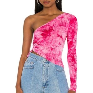 Superdown Ember One Shoulder Top in Pink